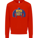 Big Daddy O Funny Fathers Day Dad Kids Sweatshirt Jumper Bright Red