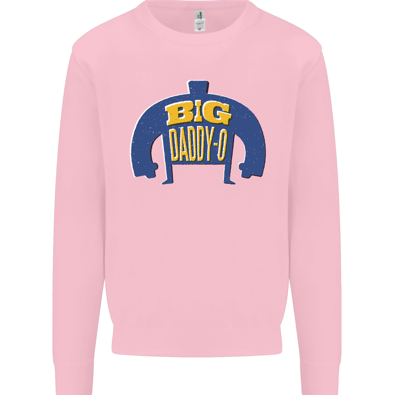 Big Daddy O Funny Fathers Day Dad Kids Sweatshirt Jumper Light Pink