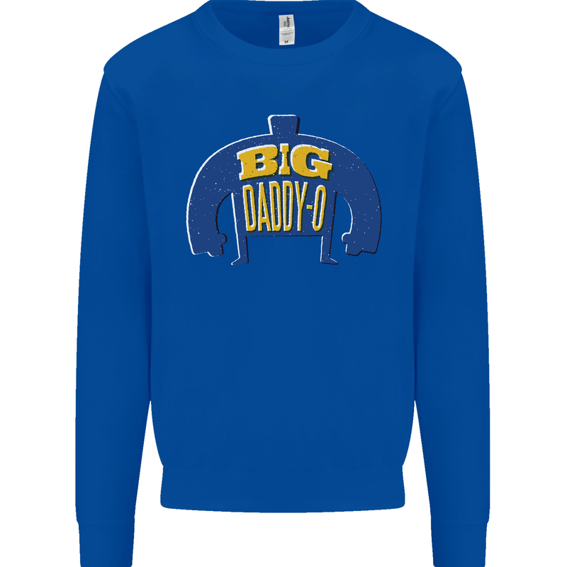 Big Daddy O Funny Fathers Day Dad Kids Sweatshirt Jumper Royal Blue