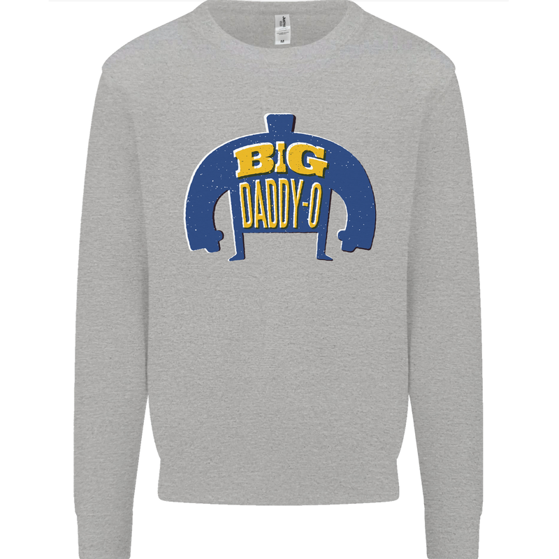Big Daddy O Funny Fathers Day Dad Kids Sweatshirt Jumper Sports Grey