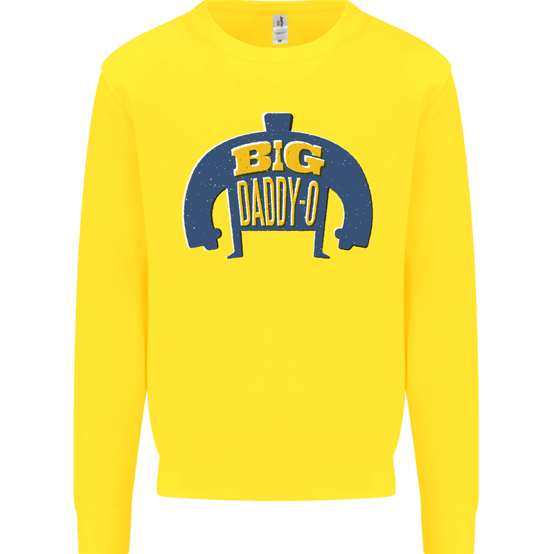 Big Daddy O Funny Fathers Day Dad Kids Sweatshirt Jumper Yellow