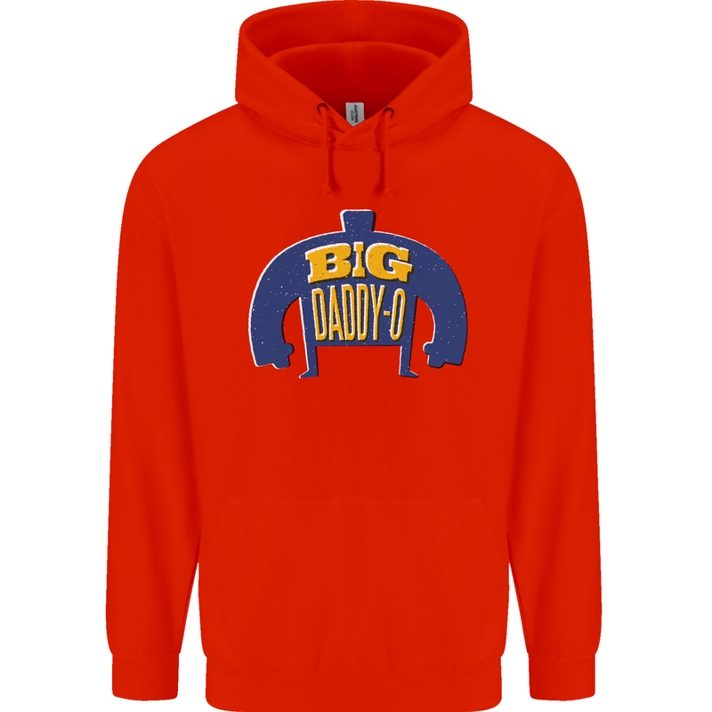 Big Daddy O Funny Fathers Day Dad Mens 80% Cotton Hoodie Bright Red