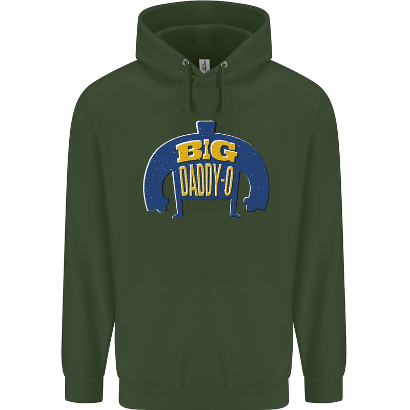 Big Daddy O Funny Fathers Day Dad Mens 80% Cotton Hoodie Forest Green