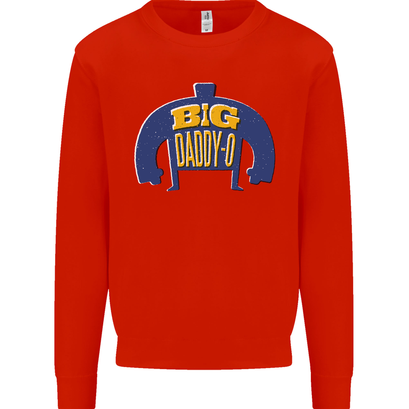 Big Daddy O Funny Fathers Day Dad Mens Sweatshirt Jumper Bright Red