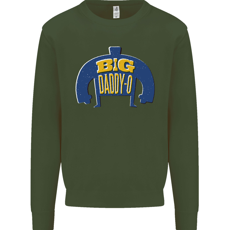 Big Daddy O Funny Fathers Day Dad Mens Sweatshirt Jumper Forest Green