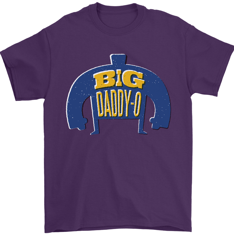 Big Daddy O Funny Fathers Day Dad Mens T-Shirt 100% Cotton Purple