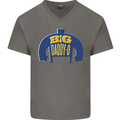 Big Daddy O Funny Fathers Day Dad Mens V-Neck Cotton T-Shirt Charcoal
