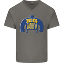 Big Daddy O Funny Fathers Day Dad Mens V-Neck Cotton T-Shirt Charcoal