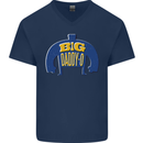 Big Daddy O Funny Fathers Day Dad Mens V-Neck Cotton T-Shirt Navy Blue