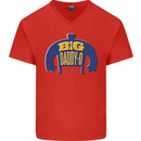 Big Daddy O Funny Fathers Day Dad Mens V-Neck Cotton T-Shirt Red