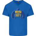 Big Daddy O Funny Fathers Day Dad Mens V-Neck Cotton T-Shirt Royal Blue