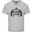 Big Daddy O Funny Fathers Day Dad Mens V-Neck Cotton T-Shirt Sports Grey