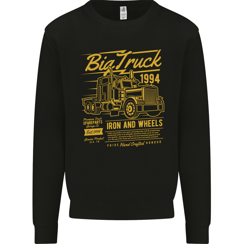 Big Truck Lorry Driver HGV Mens Sweatshirt Jumper Black