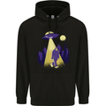 Bigfoot Abduction Funny Alien UFO Mens 80% Cotton Hoodie Black