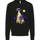 Bigfoot Abduction Funny Alien UFO Mens Sweatshirt Jumper Black