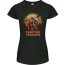 Bigfoot Camping is My Escape Funny Womens Petite Cut T-Shirt Black