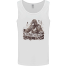 Bigfoot DJ Funny Dancy Music Rave Ape Gorilla Mens Vest Tank Top White