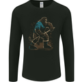 Bigfoot Hockey Player Mens Long Sleeve T-Shirt Black