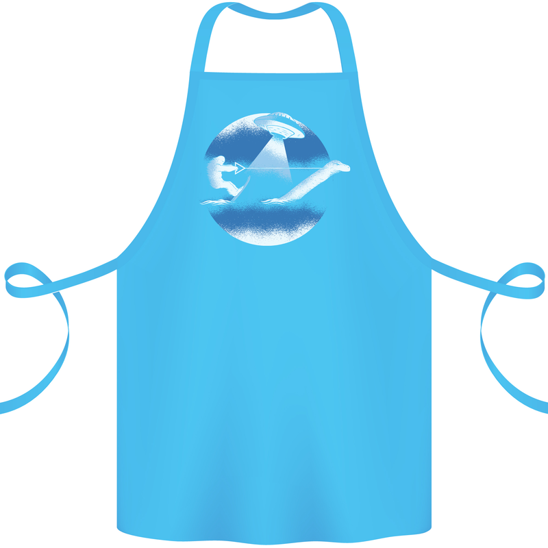 Bigfoot Lockness Monster Alien Abduction UFO Cotton Apron 100% Organic Turquoise