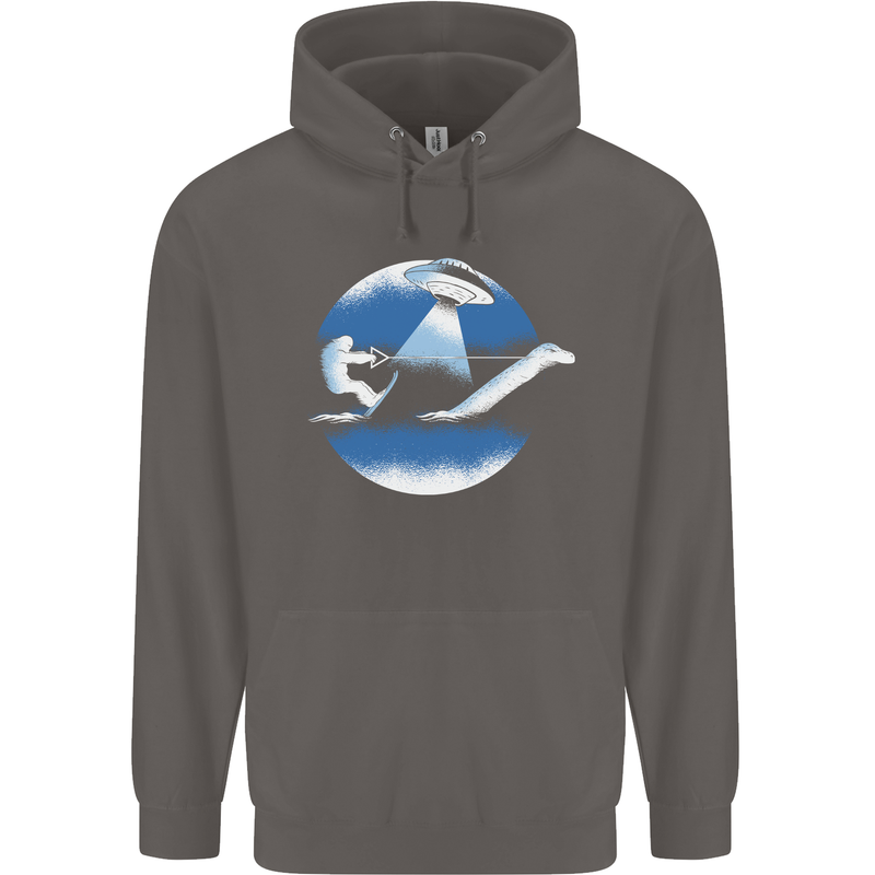 Bigfoot Lockness Monster Alien Abduction UFO Mens 80% Cotton Hoodie Charcoal