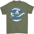 Bigfoot Lockness Monster Alien Abduction UFO Mens T-Shirt 100% Cotton Military Green