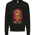 Bigfoot Messy Hair Don't Care Funny Mens Sweatshirt Jumper Black