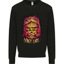 Bigfoot Messy Hair Don't Care Funny Mens Sweatshirt Jumper Black