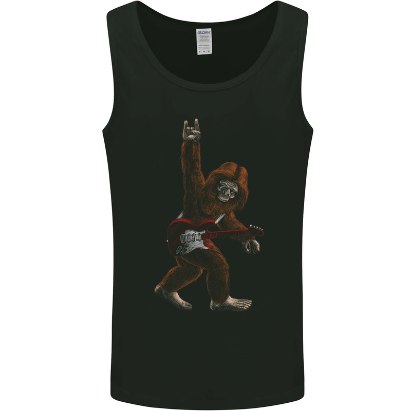 Bigfoot Rocks Funny Rock n Roll Guitar Music Mens Vest Tank Top Black