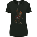 Bigfoot Rocks Funny Rock n Roll Guitar Music Womens Wider Cut T-Shirt Black