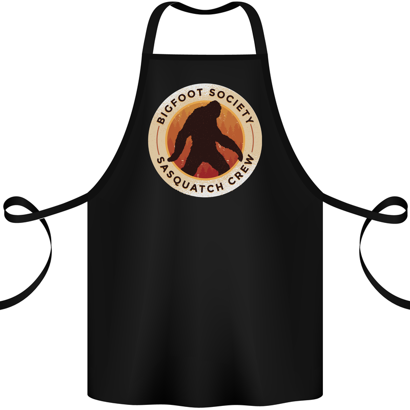 Bigfoot Society Sasquatch Crew Cotton Apron 100% Organic Black