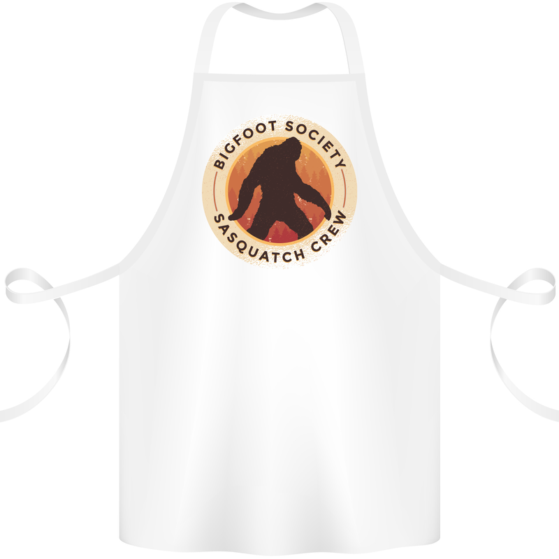 Bigfoot Society Sasquatch Crew Cotton Apron 100% Organic White