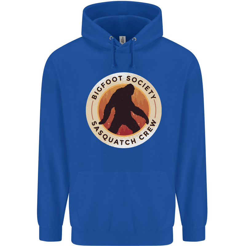 Bigfoot Society Sasquatch Crew Mens 80% Cotton Hoodie Royal Blue
