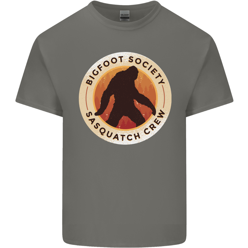 Bigfoot Society Sasquatch Crew Mens Cotton T-Shirt Tee Top Charcoal