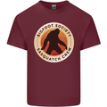 Bigfoot Society Sasquatch Crew Mens Cotton T-Shirt Tee Top Maroon