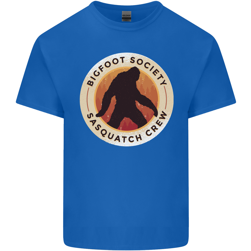 Bigfoot Society Sasquatch Crew Mens Cotton T-Shirt Tee Top Royal Blue