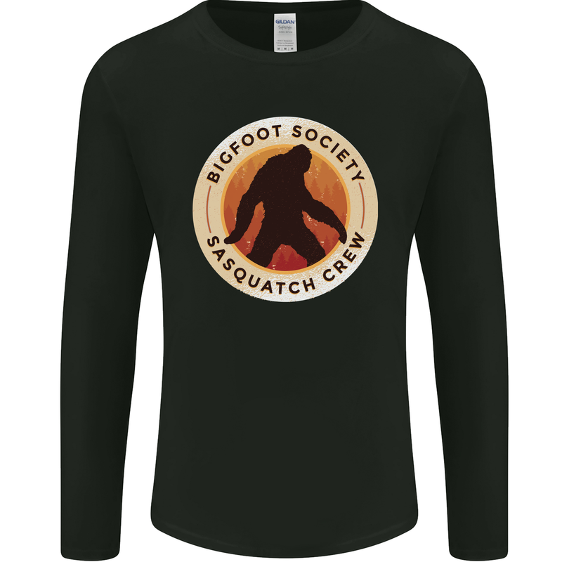 Bigfoot Society Sasquatch Crew Mens Long Sleeve T-Shirt Black