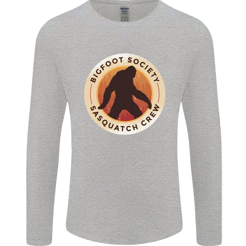 Bigfoot Society Sasquatch Crew Mens Long Sleeve T-Shirt Sports Grey