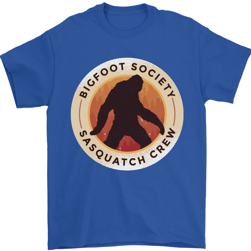 Bigfoot Society Sasquatch Crew Mens T-Shirt 100% Cotton Royal Blue