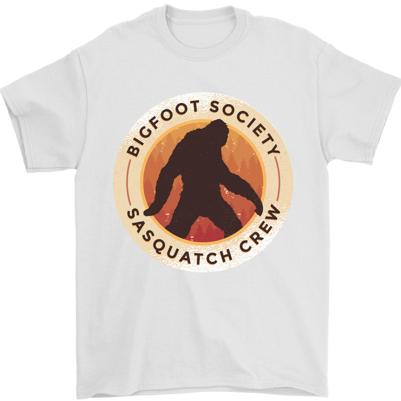 Bigfoot Society Sasquatch Crew Mens T-Shirt 100% Cotton White
