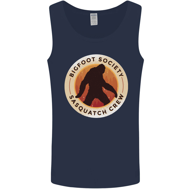 Bigfoot Society Sasquatch Crew Mens Vest Tank Top Navy Blue