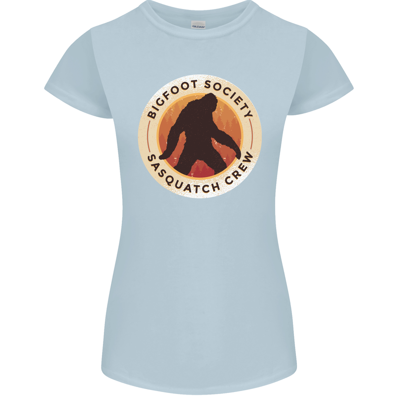 Bigfoot Society Sasquatch Crew Womens Petite Cut T-Shirt Light Blue