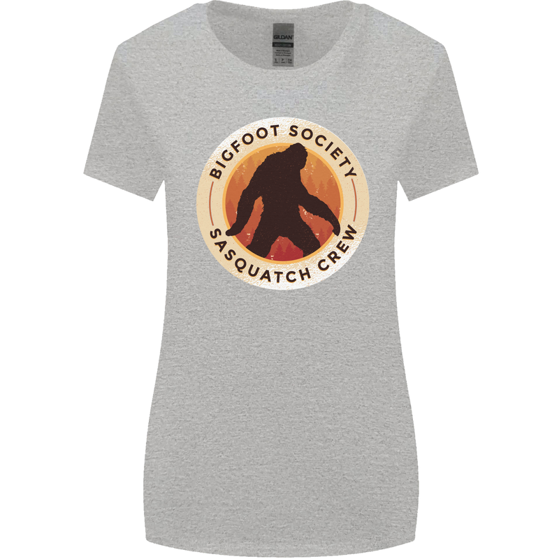 Bigfoot Society Sasquatch Crew Womens Wider Cut T-Shirt Sports Grey