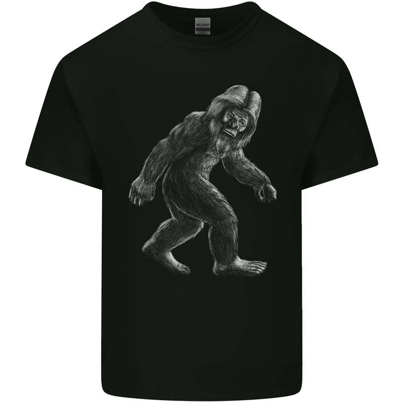 Bigfoot Taking a Stroll Kids T-Shirt Childrens Black