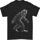 Bigfoot Taking a Stroll Mens T-Shirt 100% Cotton Black