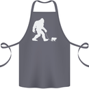 Bigfoot Walking a Dog Funny Yeti Cotton Apron 100% Organic Steel