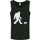 Bigfoot Walking a Dog Funny Yeti Mens Vest Tank Top Black