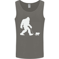 Bigfoot Walking a Dog Funny Yeti Mens Vest Tank Top Charcoal