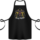Bigfoot & Alien UFO Cotton Apron 100% Organic Black
