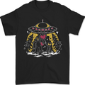 Bigfoot & Alien UFO Mens T-Shirt 100% Cotton Black