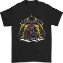 Bigfoot & Alien UFO Mens T-Shirt 100% Cotton Black